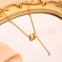 Ожерелья со спиральной колонной из нержавеющей стали с кристаллами и стразами для женщин&nbsp;FS-WG87C11-01