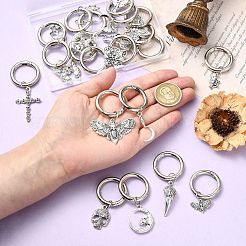 24 шт. 12 стиля подвески для обуви в виде черепа из сплава&nbsp;HJEW-CJ00043