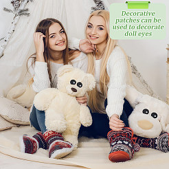 12 пара глаз с компьютерной вышивкой утюгом/пришивными заплатками PATC-FG0001-82