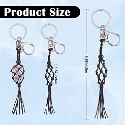 Плетеный брелок с бахромой макраме&nbsp;AJEW-SW00014-05