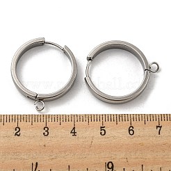 Фурнитура для сережек-колец huggie hoop из нержавеющей стали 201 STAS-A167-01W-P