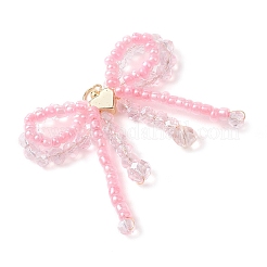 Бант из стеклянного бисера с подвесками в виде сердечек&nbsp;PALLOY-MZ01162-01