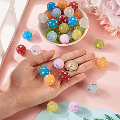 40 шт. 8-х цветные бусины из акриловой смолы ручной работы со стразами&nbsp;CLAY-TA0001-90B