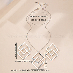 Комплект из ожерелья с подвеской в виде ромба и серег-гвоздиков из сплава&nbsp;FS-WG63DA9-01