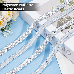 Эластичные бусины-пайетки из полиэстера 13 м.&nbsp;OCOR-WH0079-169B