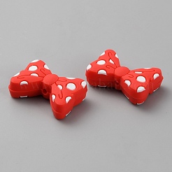 Силиконовые фокусные бусины с бантом&nbsp;SIL-SZC0003-13B