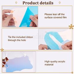 Волнистый прямоугольник акриловый пустой знак подвеска украшения&nbsp;DIY-GA0006-40