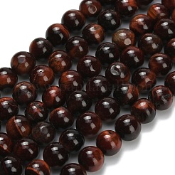 Природных тигровый глаз бисер нитей G-F591-18-8mm-07