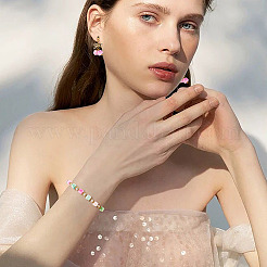 50 шт. 5-х цветные гальванические непрозрачные стеклянные бусины&nbsp;EGLA-TA0013-16