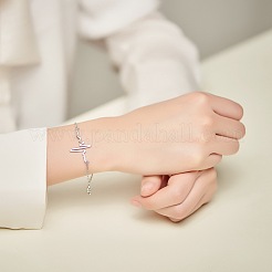 925 браслет с подвеской в виде сердца из стерлингового серебра (цепочка-удлинитель в случайном стиле) JB37A