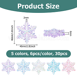 30 шт. 5 цвета ab прозрачный акриловый компонент люстры соединения&nbsp;TACR-HS0001-05