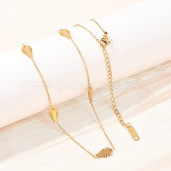 Женские цепочки-цепочки из нержавеющей стали 304 в форме рыбьей кости&nbsp;NJEW-A064-04G