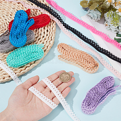 30 ярд двухцветных полиэстеровых эластичных цветочных кружевных лент OCOR-BC0006-76