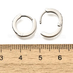 Серьги-кольца Huggie Hoop из нержавеющей стали 304 с микропаве из кубического циркония EJEW-C096-01I-P