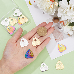 12 шт. подвески из нержавеющей стали 304 двух цветов&nbsp;STAS-DC0014-40