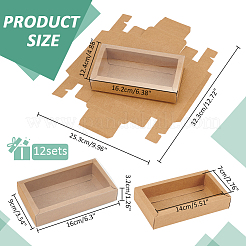 Складные ящики для бумаги с прозрачной пластиковой крышкой&nbsp;CON-WH0095-68A-01