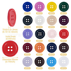 120 шт. 20 цвета пуговицы из смолы с 4 отверстиями&nbsp;BUTT-TA0001-29B