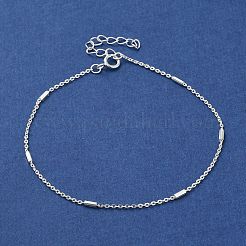 Браслет-цепочка из стерлингового серебра с граненой колонной 925 для женщин&nbsp;BJEW-E101-01S-08