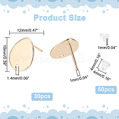 30 шт. латунные серьги-гвоздики&nbsp;KK-DC0001-41