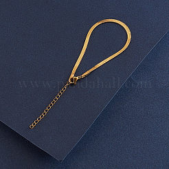 3 мм браслет из нержавеющей стали 304 с плоским звеном цепи в виде змеи и куполом в виде елочки для мужчин и женщин BJEW-CJC0001-02B