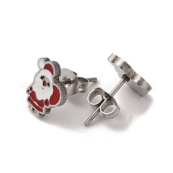 3 пара 3 стилей рождественских серег-колец и гвоздиков из нержавеющей стали 304 для женщин EJEW-K279-12H-P