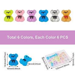 36шт 6 цвета акриловые кабошоны&nbsp;MRMJ-PJ0001-08