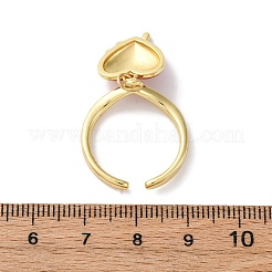 Латунные эмалевые открытые манжеты для женщин RJEW-U057-14A-G