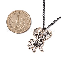 Ожерелья с подвесками из сплава эмали черного и белого цвета NJEW-JN05121-03