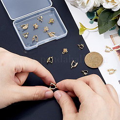 16 шт. 4 стиля латунные микропаве кубического циркония держатели для ледоруба&nbsp;KK-FH0007-59G