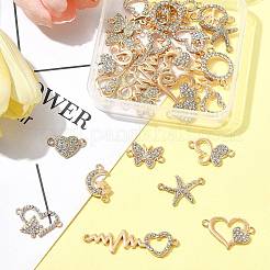 30 шт. 12 стиля сплава хрустальные стразы звенья/соединители&nbsp;FIND-FS0004-39