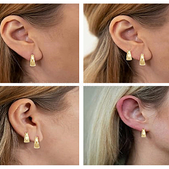 2 пара латунных серег-колец 2 стилей&nbsp;EJEW-LP0001-58G