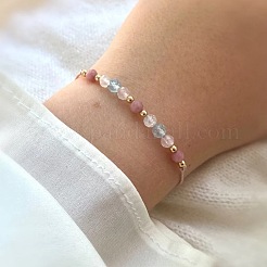 Браслеты-слайдеры из натуральных драгоценных камней и латунных бусин&nbsp;IH0971