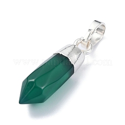 Подвески из натурального окрашенного и нагретого зеленого оникса-агата G-NH0001-02P-02