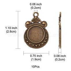 Подвеска из сплава журнала в тибетском стиле с кабошоном PALLOY-YW0001-72AB