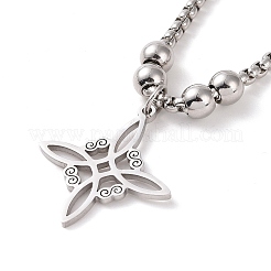 Браслет с подвесками «Морской узел» из нержавеющей стали 304 BJEW-P282-01P