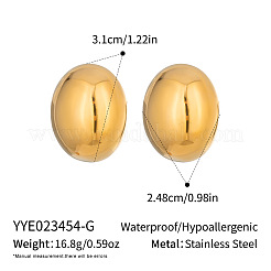 Минималистичные овальные серьги-гвоздики из нержавеющей стали 304&nbsp;UN0221-1