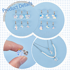 30шт 6 подвески в стиле ab с цветным покрытием из фактического стекла PALLOY-AB00034