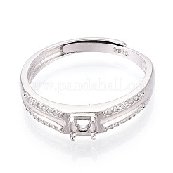Кольцо для помолвки с родиевым покрытием 925 пробы из серебра [925] пробы с микропаве из кубических цирконий STER-T008-15P
