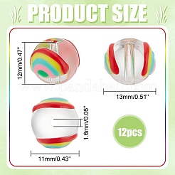 12 шт. Прозрачные стеклянные бусины GGLA-PH0001-59