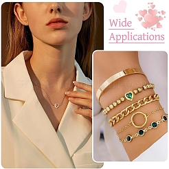 6 шт. подвески-сердечки из латуни двух цветов с микропаве из кубических цирконий&nbsp;ZIRC-YW0001-36A