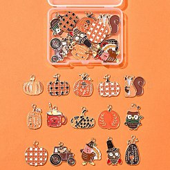 30 шт. 15 стиля День благодарения эмалевые подвески из сплава золотистого тона&nbsp;ENAM-FS0002-03