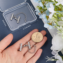 2 шт. латунный микропаве прозрачный кубический цирконий удлинитель цепи&nbsp;KK-BBC0013-58