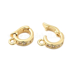 Латунные микро проложить четкие кубического циркония кулон поручительств KK-G542-10G