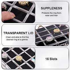 Стойки для показа колец с 16 слотом и крышкой&nbsp;DIY-WH0430-711B