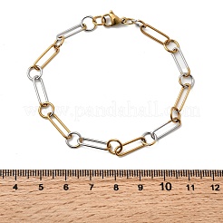 Браслеты из овальной цепочки из нержавеющей стали 304 для женщин BJEW-D377-01B