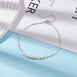 Браслет из натуральных жемчужных бусин с цепочками из нержавеющей стали 304 для женщин BJEW-JB08002-02