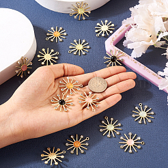 24 шт. 6-цветные стеклянные подвески с имитацией кошачьего глаза&nbsp;FIND-TA0002-83