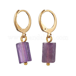 3 пара серег из нержавеющей стали 304 с натуральными камнями и застежкой-русиком EJEW-JE06527-02