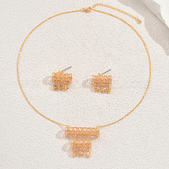 Геометрические полые трубчатые бахрома латунные серьги-гвоздики и ожерелья с подвесками комплекты для женской вечеринки BW3391