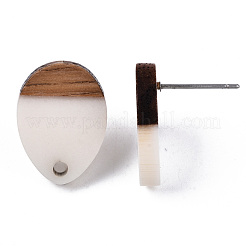 Серьги-гвоздики из смолы и ореха MAK-N032-006A-H01